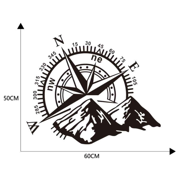 Car Styling Mountain Compass PVC Sticker Auto Decorative Sticker
