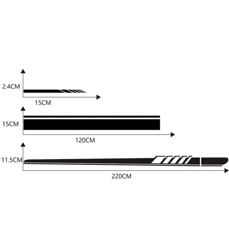 5 in 1 Car Styling Stripe Hood PVC Sticker Auto Decorative Sticker