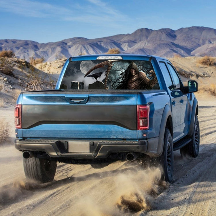 Scythe Death Pattern Horror Series Car Rear Window Decorative Sticker, Size: 135 x 36cm