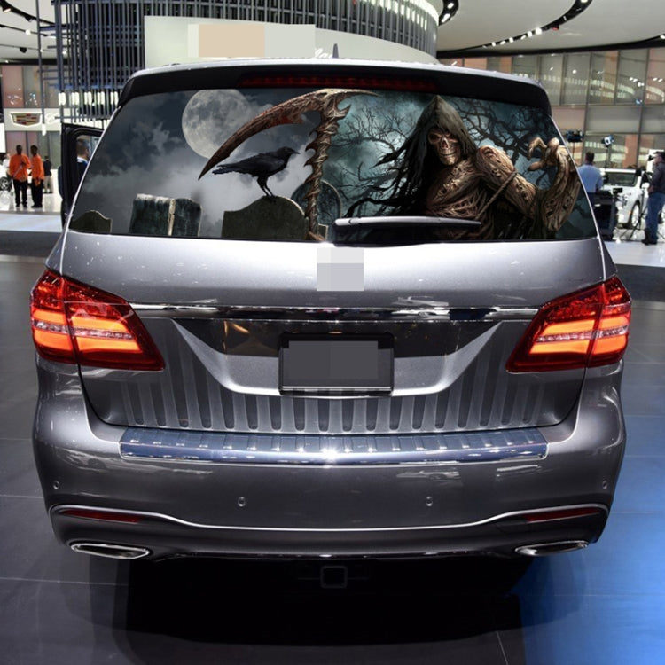 Scythe Death Pattern Horror Series Car Rear Window Decorative Sticker, Size: 168 x 74cm