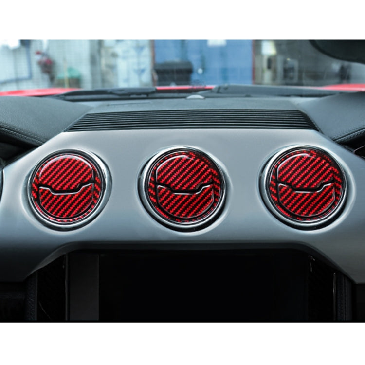 9 in 1 Car Carbon Fiber Central Air Outlet Frame Decorative Sticker for Ford Mustang 2015-2020