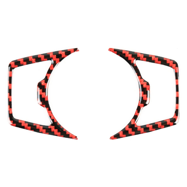 2 in 1 Car Carbon Fiber Headlight Switch Button Frame Decorative Sticker for Ford Mustang 2015-2020