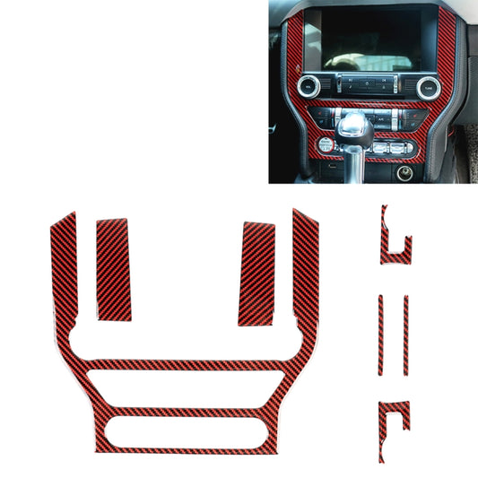 7 in 1 Car Carbon Fiber Central Control Panel Decorative Sticker for Ford Mustang 2015-2020