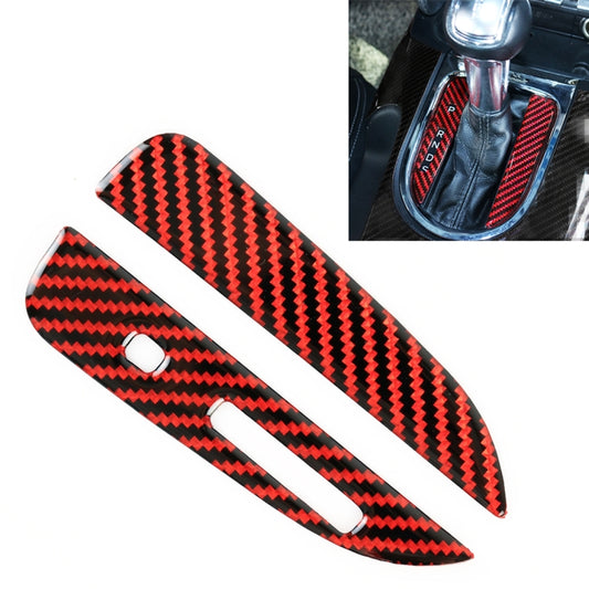 2 in 1 Car Carbon Fiber Gear Position Decorative Sticker for Ford Mustang 2015-2020