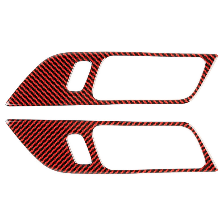 2 in 1 Car Carbon Fiber Inner Door Handle Decorative Sticker for Ford Mustang 2015-2020