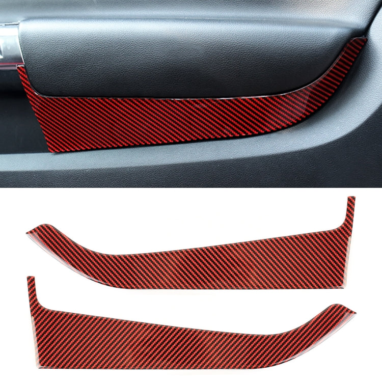 2 in 1 Car Carbon Fiber Door Panel Decorative Sticker for Ford Mustang 2015-2020