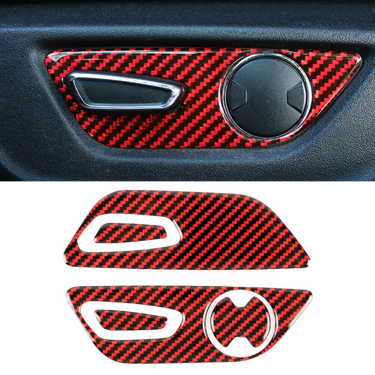 5 in 1 Car Carbon Fiber Seat Adjustment Button Decorative Sticker for Ford Mustang 2015-2020