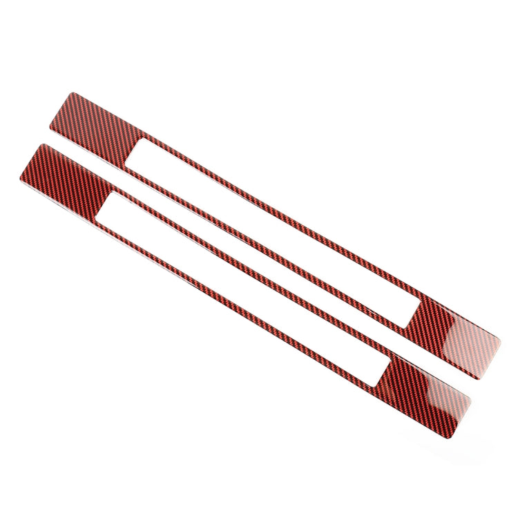 2 in 1 Car Carbon Fiber Welcome Pedal Outer Frame Decorative Sticker for Ford Mustang 2015-2020