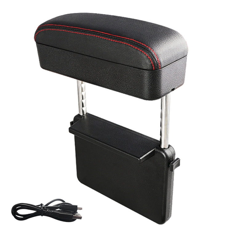 Universal Car Wireless Qi Standard Charger PU Leather Wrapped Armrest Box Cushion Car Armrest Box Mat with Storage Box
