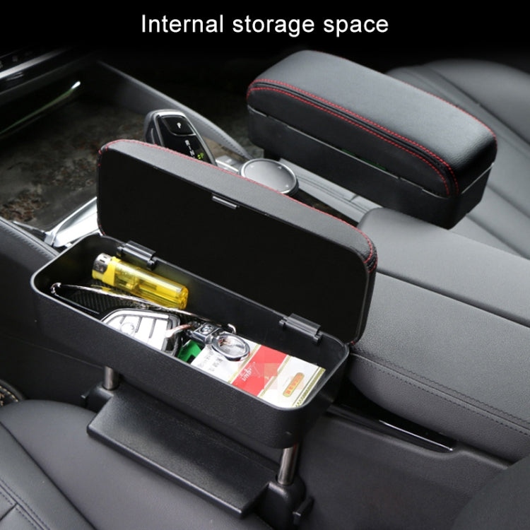 2 PCS Universal Car Wireless Qi Standard Charger PU Leather Wrapped Armrest Box Cushion Car Armrest Box Mat with Storage Box