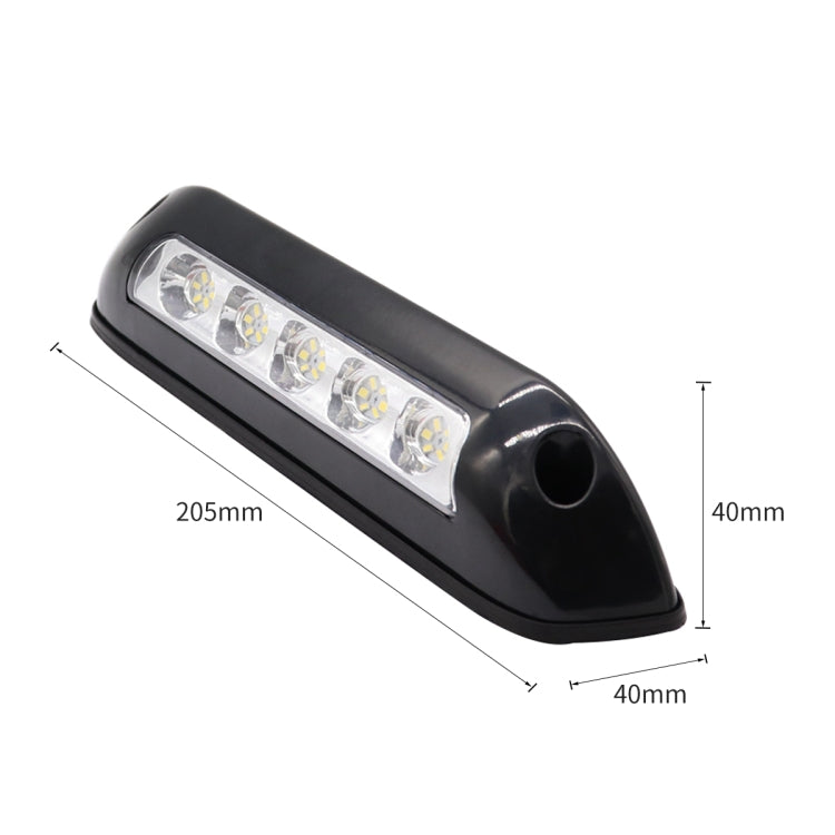 DC 12V 2.6W 6000K IP67 Marine RV Waterproof LED Stair Deck Dome Light Ceiling  Lamp, Black Shell and Rubber Base