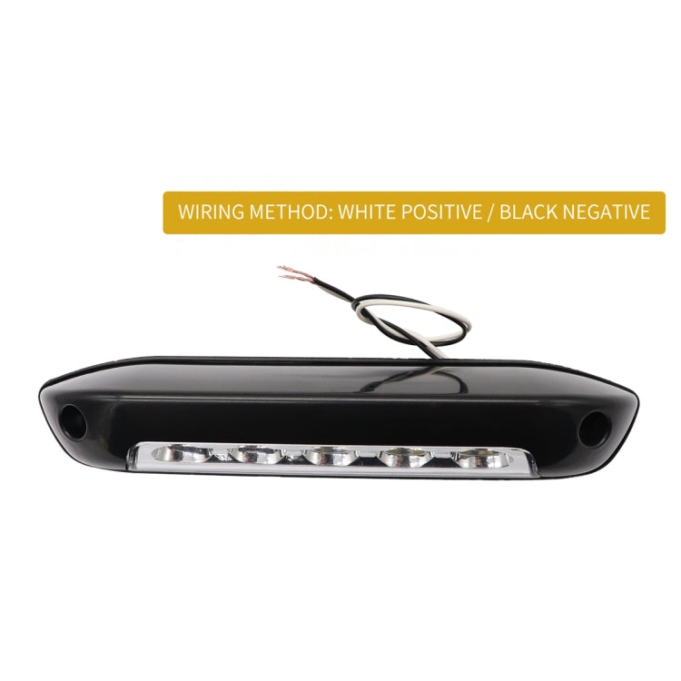 DC 12V 2.6W 6000K IP67 Marine RV Waterproof LED Stair Deck Dome Light Ceiling  Lamp, Black Shell and Rubber Base