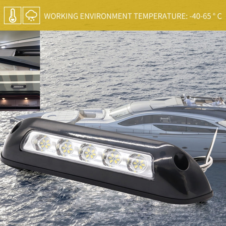 DC 12V 2.6W 6000K IP67 Marine RV Waterproof LED Stair Deck Dome Light Ceiling  Lamp, Black Shell and Rubber Base