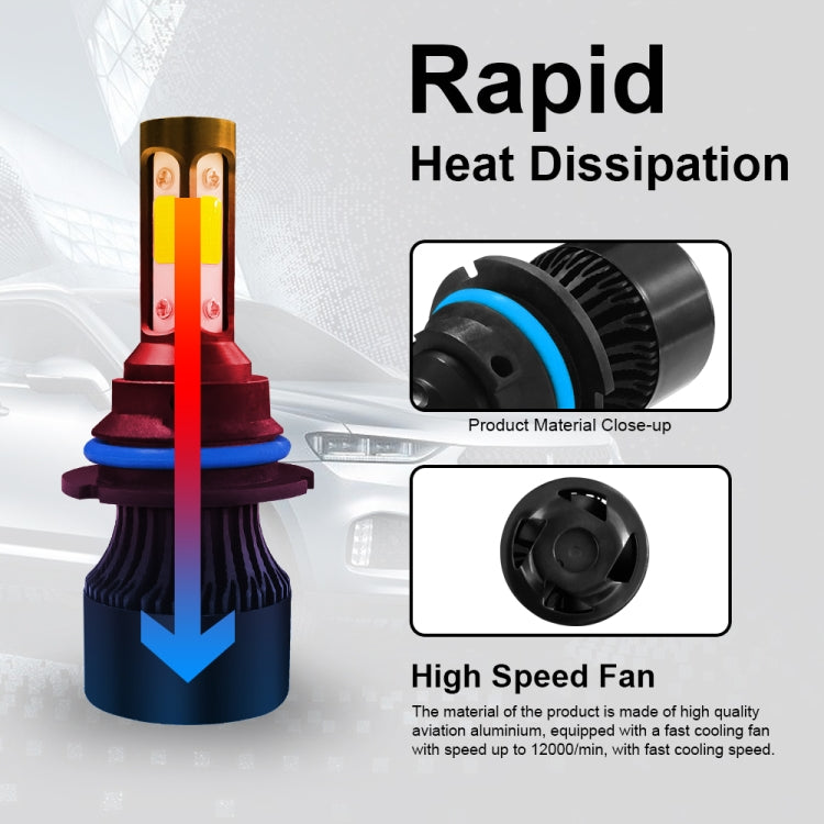 2 PCS S2 9004 / HB1 DC9-36V / 25W / 6000K / 2500LM IP68 Car LED Headlight Lamps