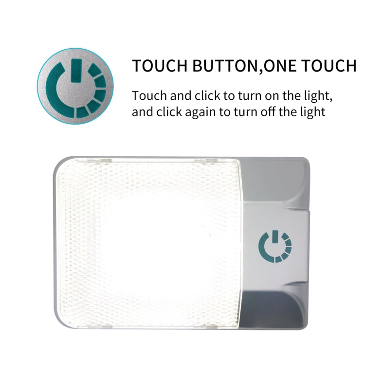 D4376S DC11-18V 3.6W 6000-6500K IP50 24LEDs SMD-5050 Marine RV Dimmable LED Dome Light Ceiling Lamp, with Touch Control