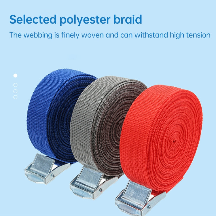 Car Tension Rope Luggage Strap Belt Auto Car Boat Fixed Strap with Alloy Buckle,Random Color Delivery, Size: 25mm x 2m