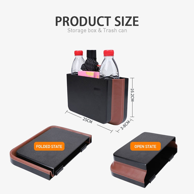 929 Car Foldable Hanging Trash Can Storage Bin with Small Table