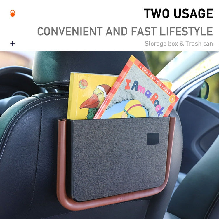 929 Car Foldable Hanging Trash Can Storage Bin with Small Table