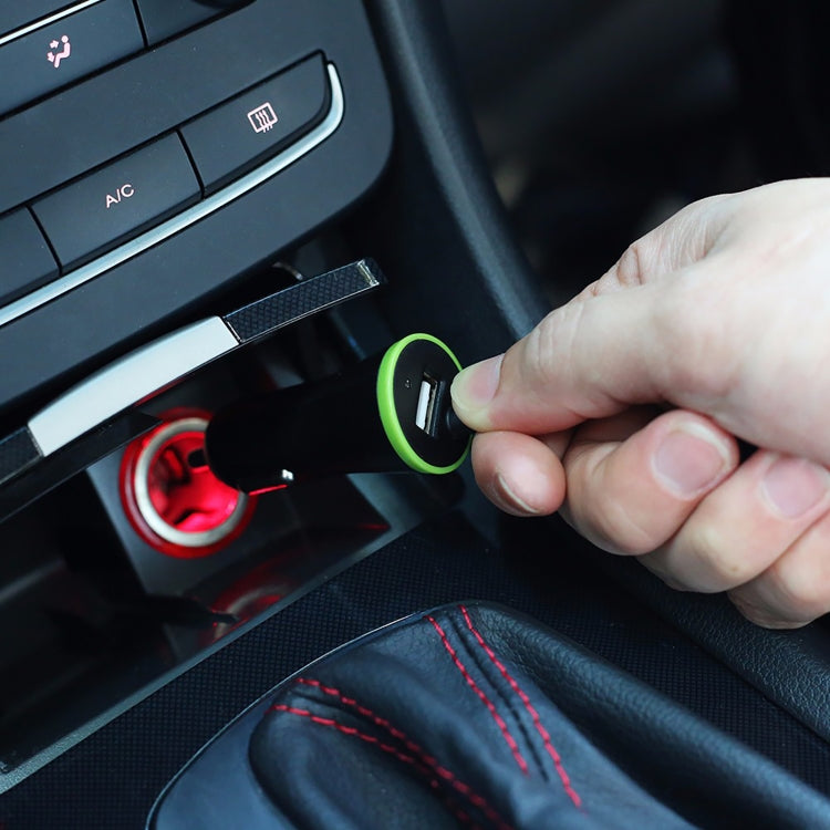 17W 3.4A Mini USB Car Charger with USB-C / Type-C Spring Cable