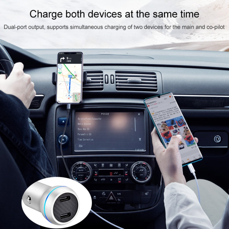ACC-580 PD 40W Dual Type-C / USB-C Ports Fast Charging Car Charger, ACC-580