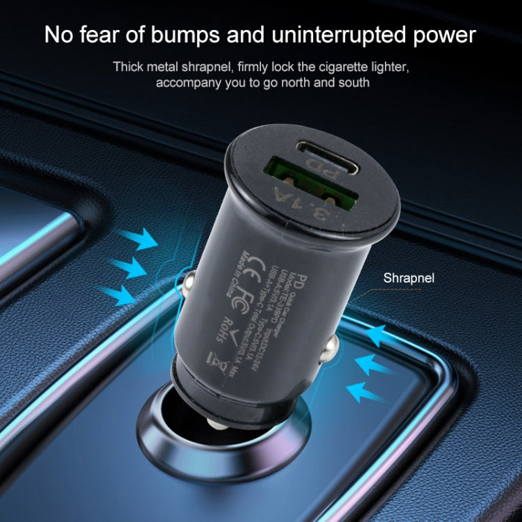 TE-339PD 3.1A PD USB-C / Type-C + USB Interface Mini Fast Charging Car Charger