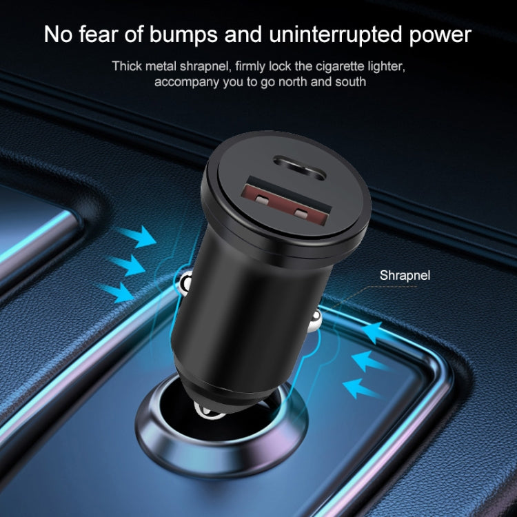 PD 20W USB-C / Type-C + QC 3.0 USB Interface Fast Charging Car Charger