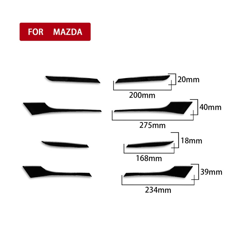 For Mazda 3 Axela 2010-2013 8 in 1 Car Door Push Handle Decorative Sticker, Left and Right Drive Universal