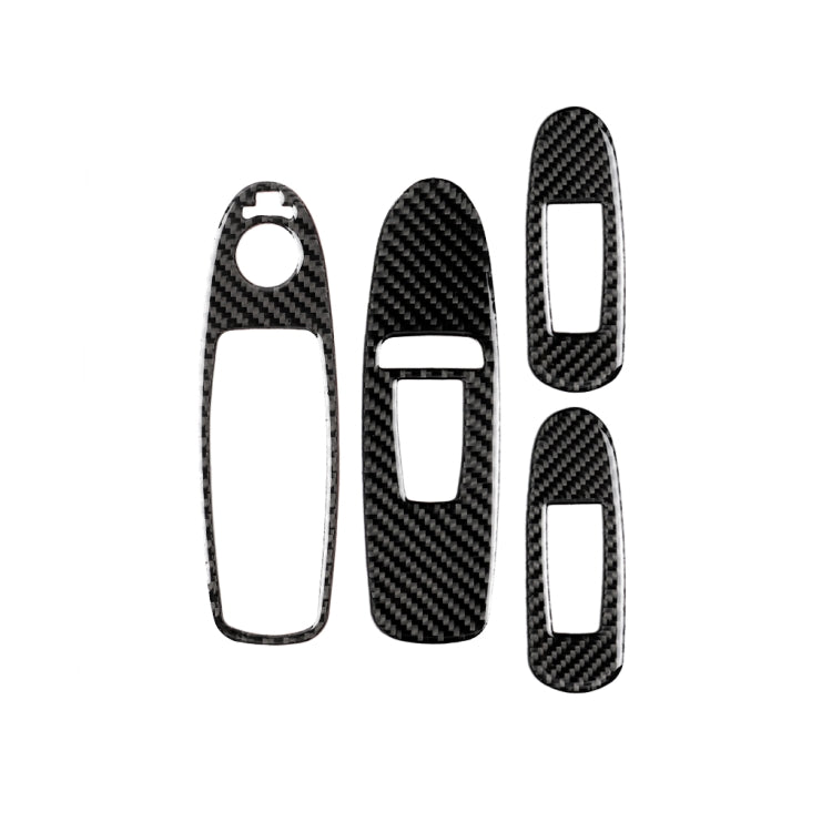 4 PCS Car Carbon Fiber Window Lift Panel Decorative Sticker for Infiniti Q50 2014-2020, Left Drive