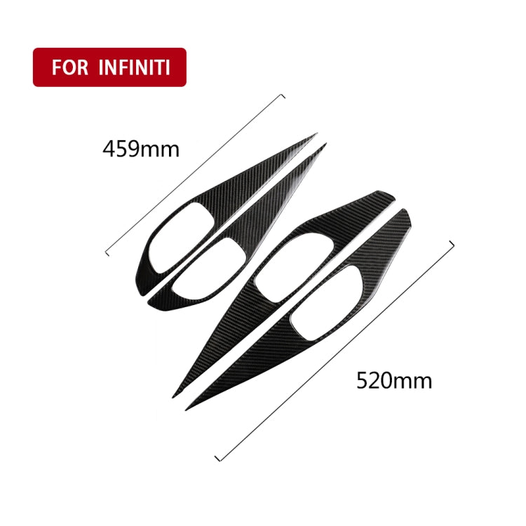 4 PCS Car Carbon Fiber Door Inner Handle Panel Decorative Sticker for Infiniti Q50 2014-2020