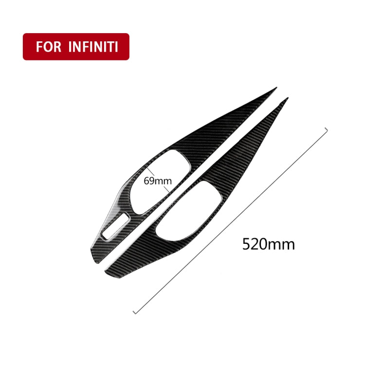 2 PCS Car Carbon Fiber Door Inner Handle Panel Decorative Sticker for Infiniti Q60, Left Drive