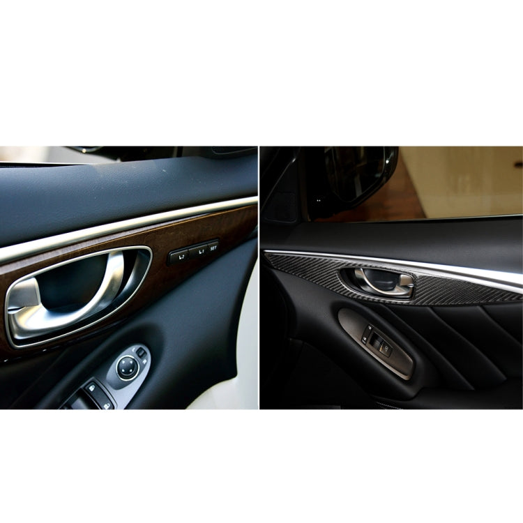 2 PCS Car Carbon Fiber Door Inner Handle Panel Decorative Sticker for Infiniti Q60, Left Drive