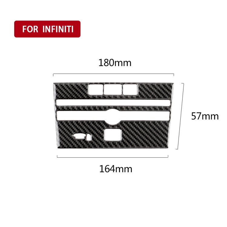 Car Carbon Fiber CD  Console Panel Decorative Sticker for Infiniti Q50 / Q60 2014-2020