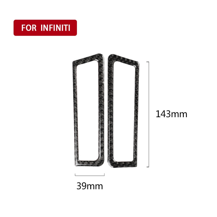 2 PCS Car Carbon Fiber A Column Air Outlet Frame Decorative Sticker for Infiniti Q50 / Q60 2014-2020