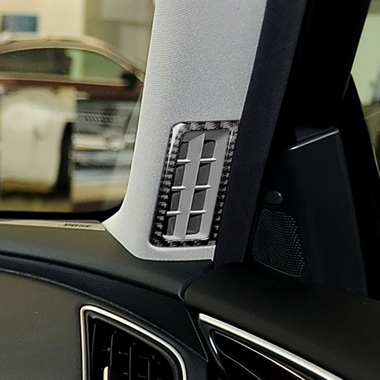 2 PCS Car Carbon Fiber A Column Air Outlet Frame Decorative Sticker for Infiniti Q50 / Q60 2014-2020