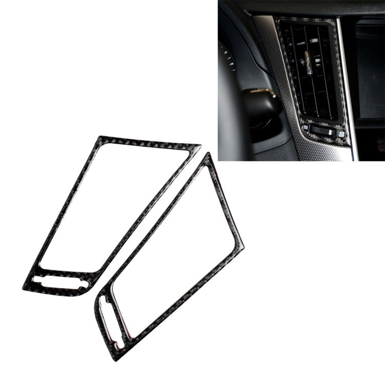2 PCS Car Carbon Fiber Central Air Outlet Frame Decorative Sticker for Infiniti Q50 / Q60 2014-2020