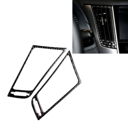 2 PCS Car Carbon Fiber Central Air Outlet Frame Decorative Sticker for Infiniti Q50 / Q60 2014-2020