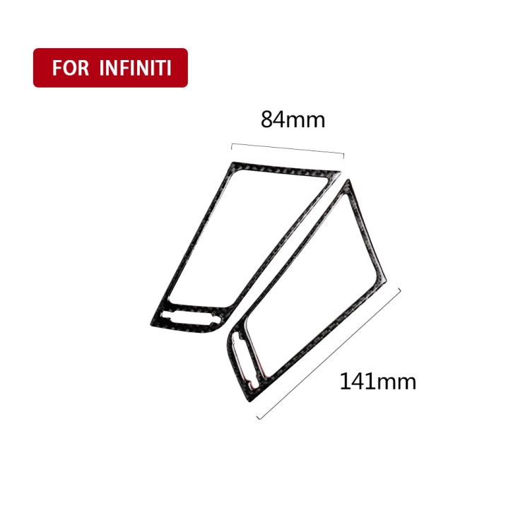 2 PCS Car Carbon Fiber Central Air Outlet Frame Decorative Sticker for Infiniti Q50 / Q60 2014-2020