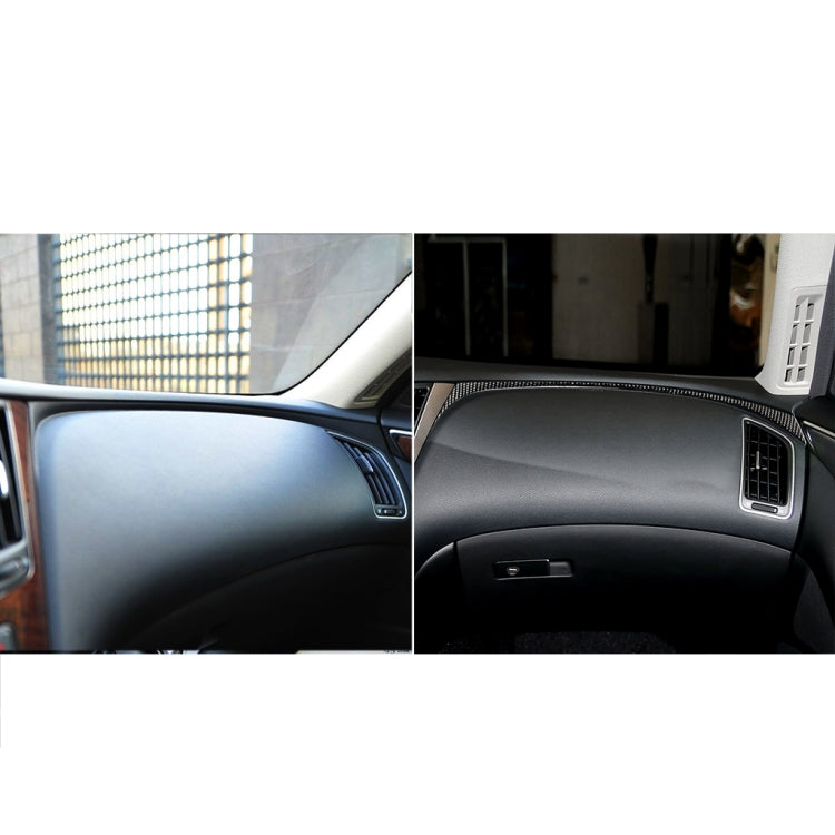 Car Carbon Fiber Right Side of the Dashboard Decorative Sticker for Infiniti Q50 / Q60 2014-2020, Left Drive