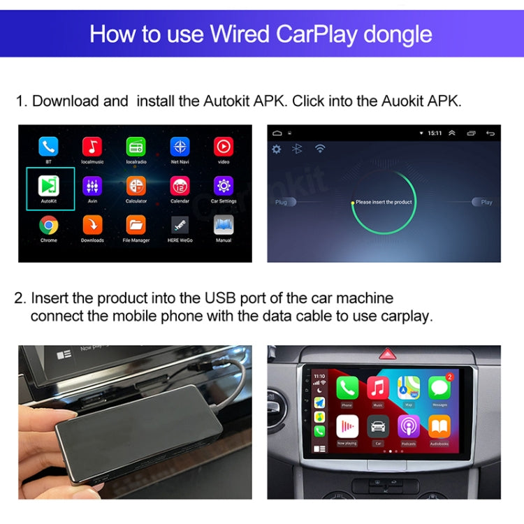 Car Navigation for Android / Apple Carplay Wireless Bluetooth Module Auto Smart Phone USB Carplay Adapter