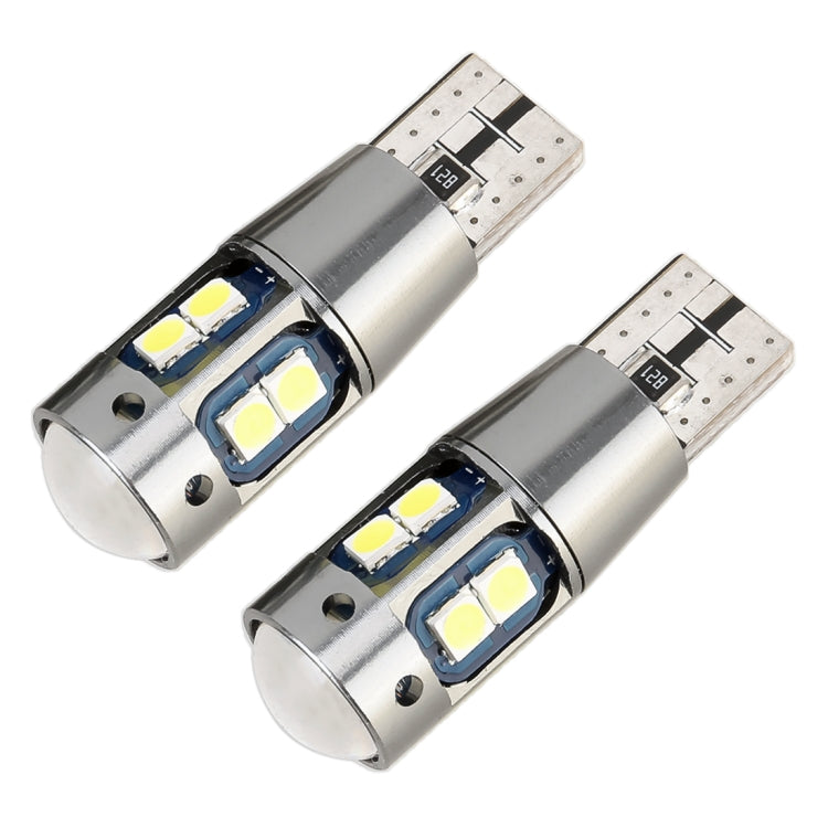 2 PCS T10 DC12V / 2.3W / 6000K / 180LM 10LEDs SMD-3030 Car Clearance Light, with Decoding