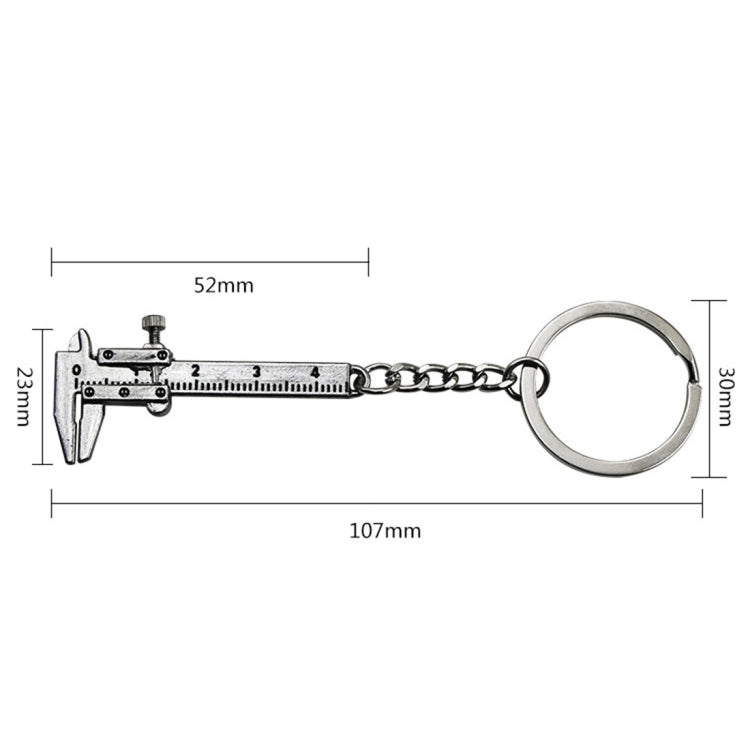 5 PCS Mini Vernier Caliper Keychain Key Rings