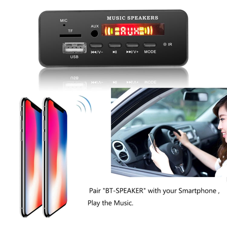 Car 12V 2x3W Audio MP3 Player Decoder Board FM Radio TF USB 3.5mm AUX, with Bluetooth & Recording Call Function & Remote Control