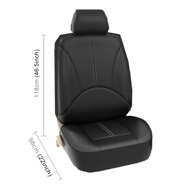 4 in 1 Universal PU Leather Four Seasons Anti-Slippery Front Seat Cover Cushion Mat Set for 2 Seat Car