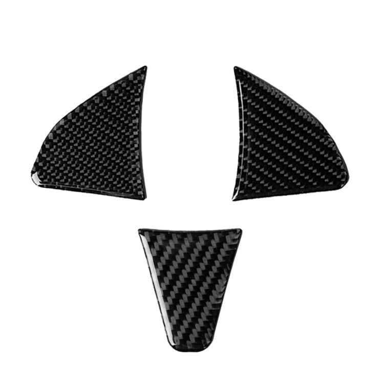3 in 1 Car Carbon Fiber Steering Wheel Button Decorative Sticker for Honda Fit, Left and Right Drive Universal