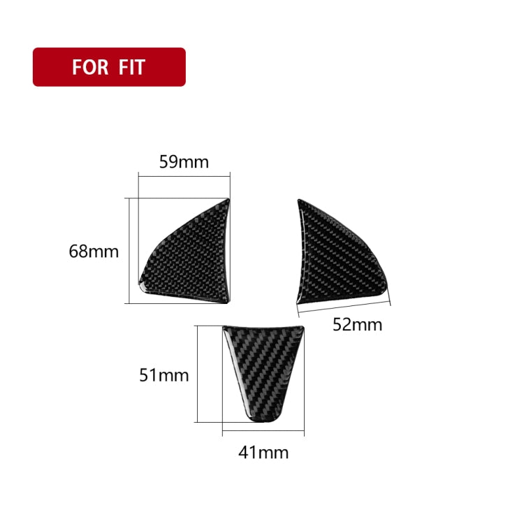 3 in 1 Car Carbon Fiber Steering Wheel Button Decorative Sticker for Honda Fit, Left and Right Drive Universal