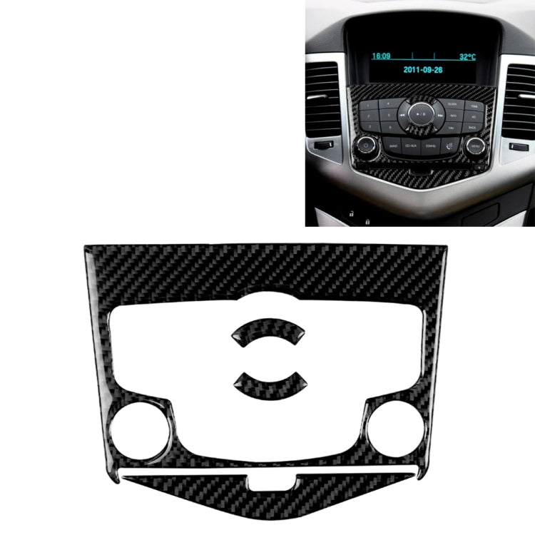 Car Carbon Fiber CD Panel Decorative Sticker for Chevrolet Cruze 2009-2015, Left and Right Drive Universal