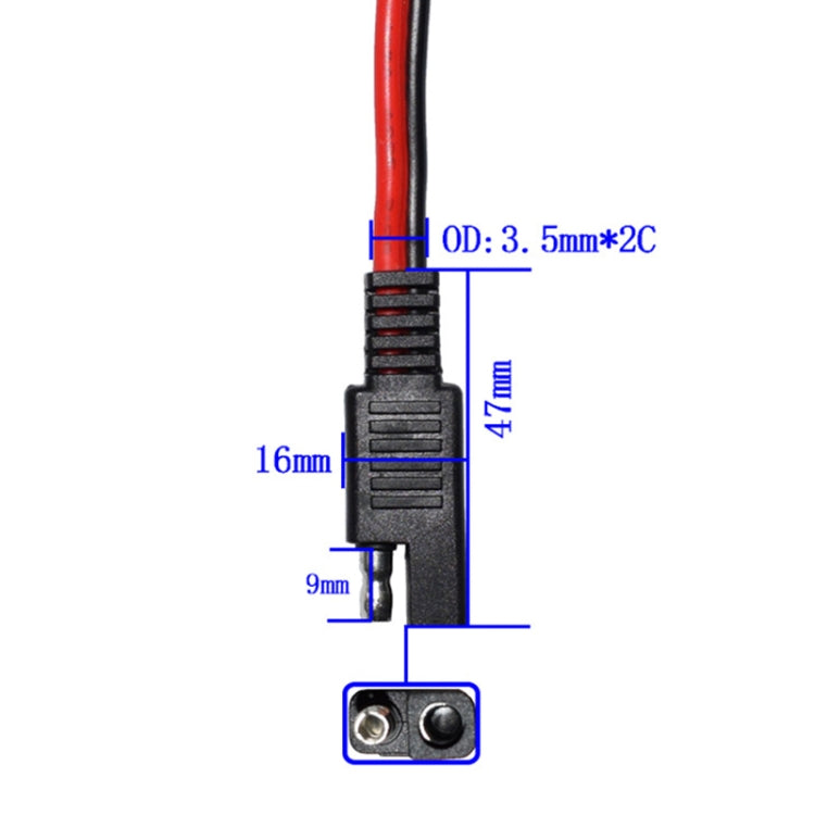 SAE One to Two Connection Extension Cable Car Power Cord