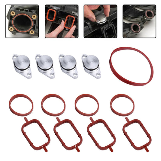 4x22mm Car Swirl Flap Air Intake Aluminum Gasket Remove Repair Kit, 22mm(Silver)