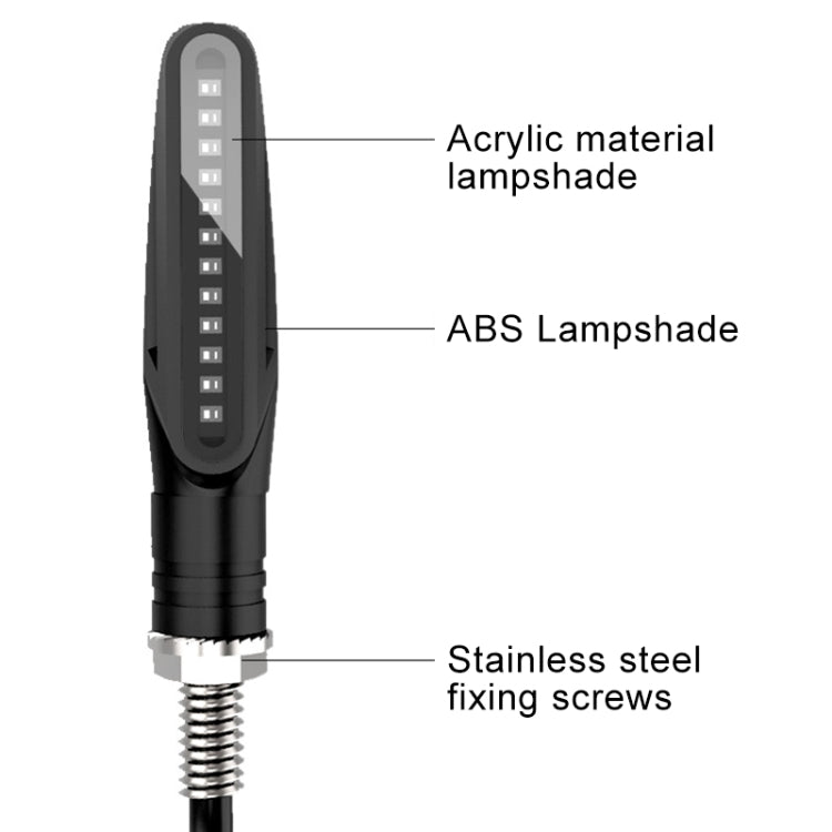 2 PCS D12V / 1W Motorcycle LED Waterproof Dynamic Blinker Side Lights Flowing Water Turn Signal Light