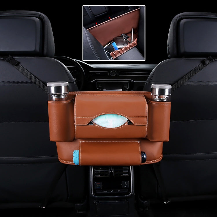 Car Front Seat Hanging Bag Paper Towel / Water Cup Storage Bag